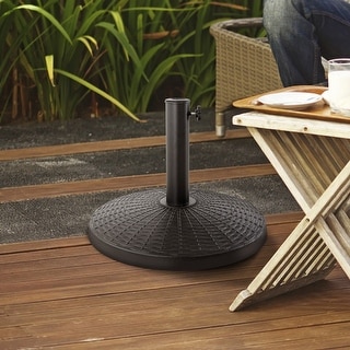Outdoor 22 lb. Round Black Patio Umbrella Base, Resin and Concrete
