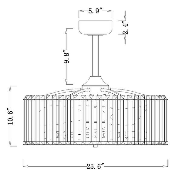 Pereder 26-inch Antique Silver 6 Lights 3 Blades Lighted Ceiling Fan with Remote
