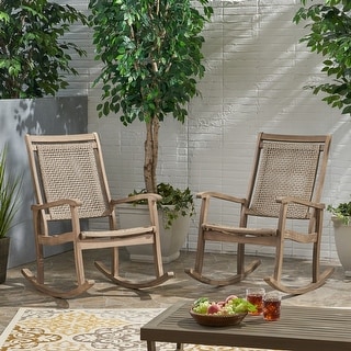 Lucas Outdoor Rustic Wicker Rocking Chairs (Set of 2) by Christopher Knight Home
