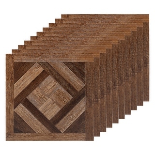 Peel and Stick Floor Wall Tiles Sticker 10Pcs 8"x8" for Home Decor Yellow Brown - Yellow+Brown