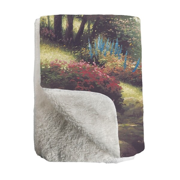 Thomas Kinkade Petals of Hope Sherpa Throw Blanket By Laural Home