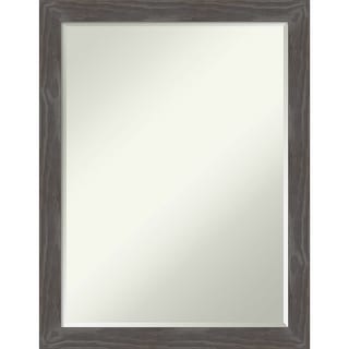 Petite Bevel Wood Bathroom Wall Mirror - Woodridge Rustic Grey Frame - Woodridge Rustic Grey - 21 x 27 in