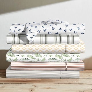 Brielle Home Cotton Percale Printed Bedsheet Set