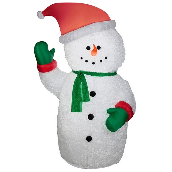 Gemmy Christmas Airblown Inflatable Mixed Media Snowman, 6 ft Tall, white