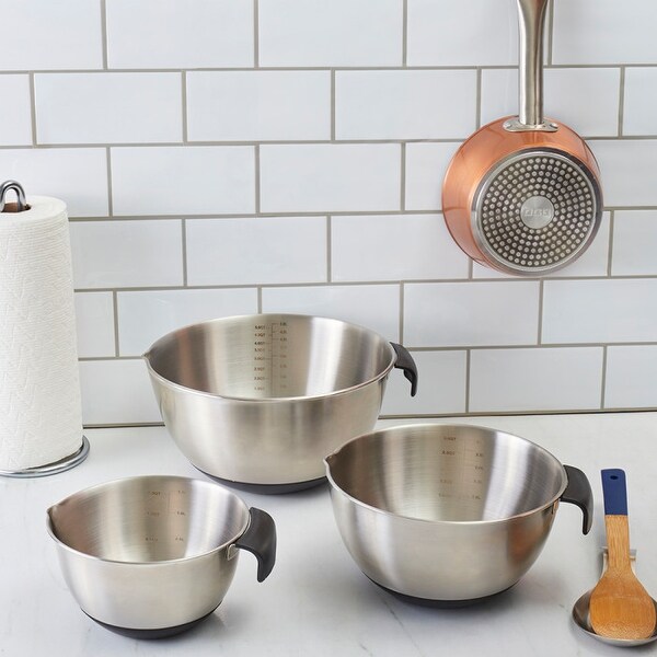 Home Basics 3 Qt. Mixing Bowl with Measurements, Non-Skid Bottom