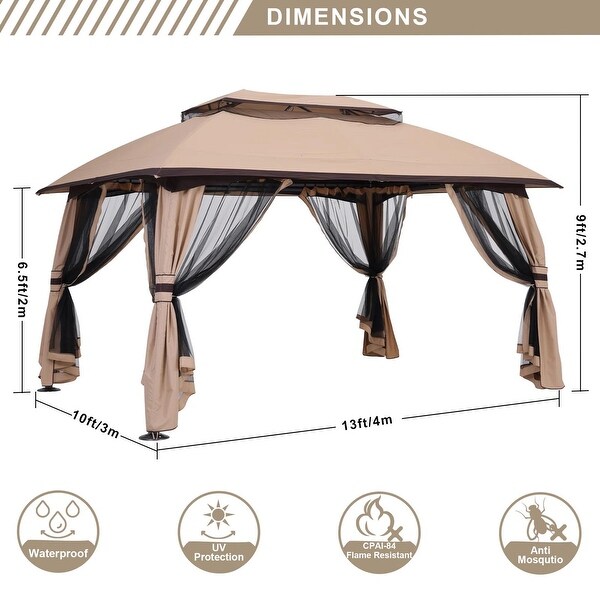 ABCCANOPY Double Soft-top Patio Gazebo with Mosquito Netting