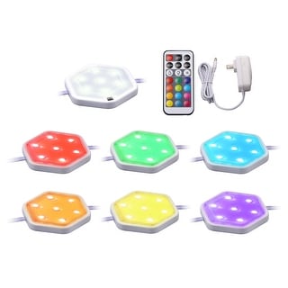 BLACK+DECKER Color Changing LED Puck Light Kit w/ Remote, RGB & Cool White..