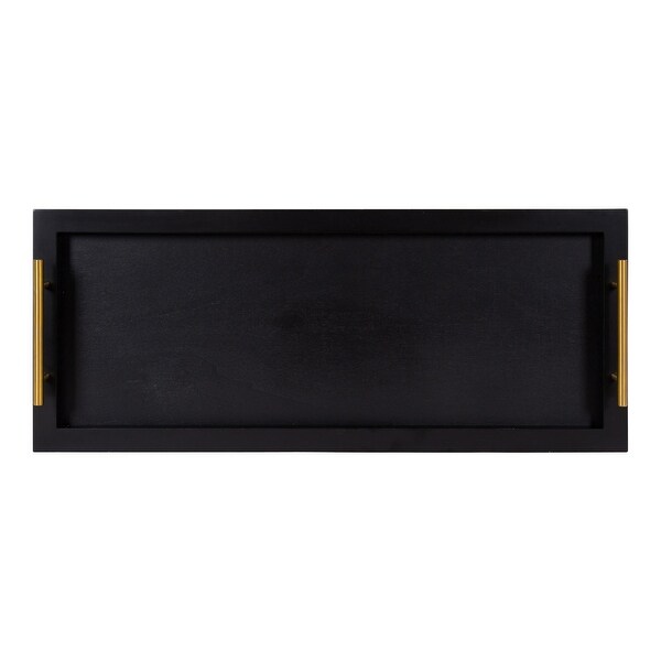 Kate and Laurel Halsey Wood Rectangle Decorative Tray