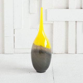 Jasse Yellow & Gray Ombre Glass Vase