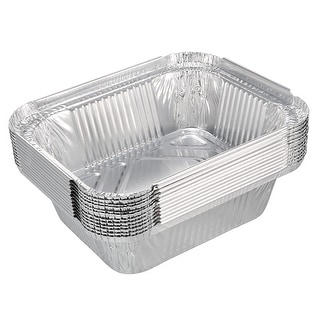 5.5" x 4.3" Aluminum Foil Pans, 15oz Disposable Trays Containers 12pcs - Silver