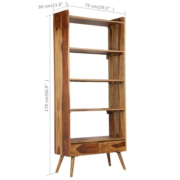 vidaXL Bookshelf Solid Sheesham Wood 29.5"x11.8"x66.9"