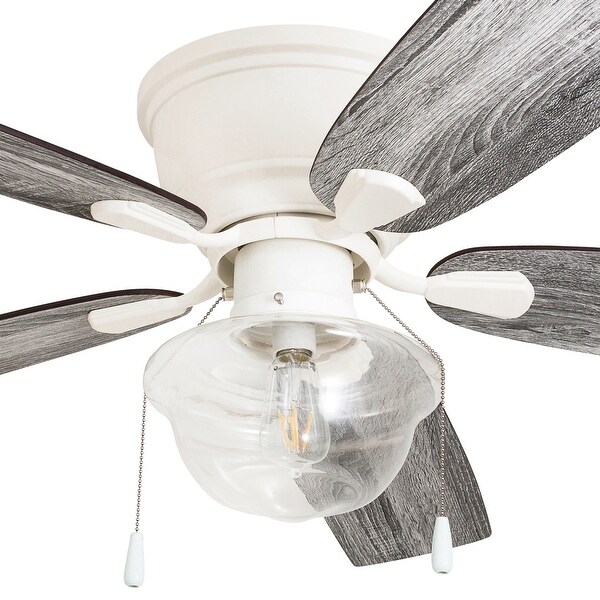 The Gray Barn Marlborough 52-inch Coastal Indoor LED Ceiling Fan with Pull Chains 5 Reversible Blades - 52