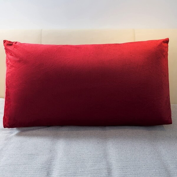 Cheer Collection Hollow Fiber Filled Wedge Pillow with Velvet Cover