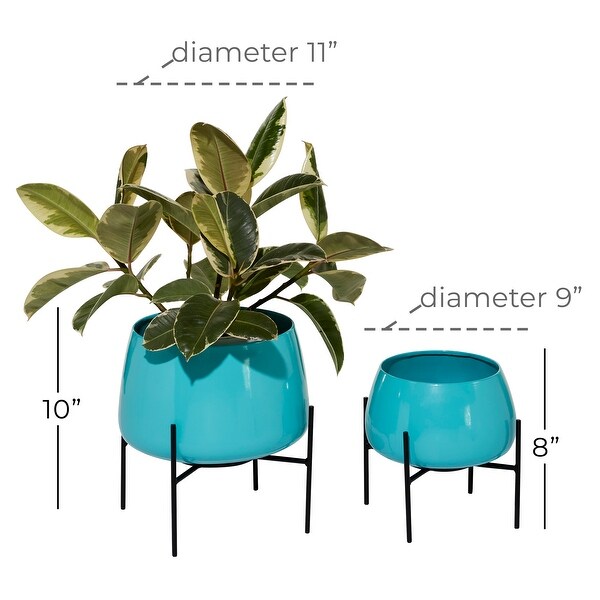 Iron Contemporary Planter (Set of 2) - 8' x 10'