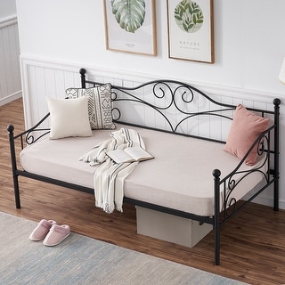 VECELO Modern Daybed Metal Platform Bed Frame Twin Size