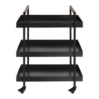 3 Tier Bar Cart with Tray Shelves, Metal Frame