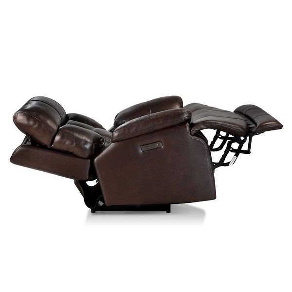 Top Grain Leather Power Recliner Chair Adjustable Headrest Extendable Footrest Zero Gravity Recliner
