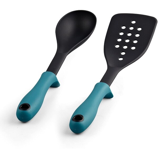 Cook N Home 12-Piece Stay Cool Handle, Turquoise Nonstick Cookware Set