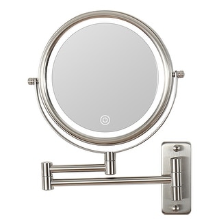 3 Color Lighted Magnifying Mirror, 10X Wall Mounted Makeup Mirror 8"
