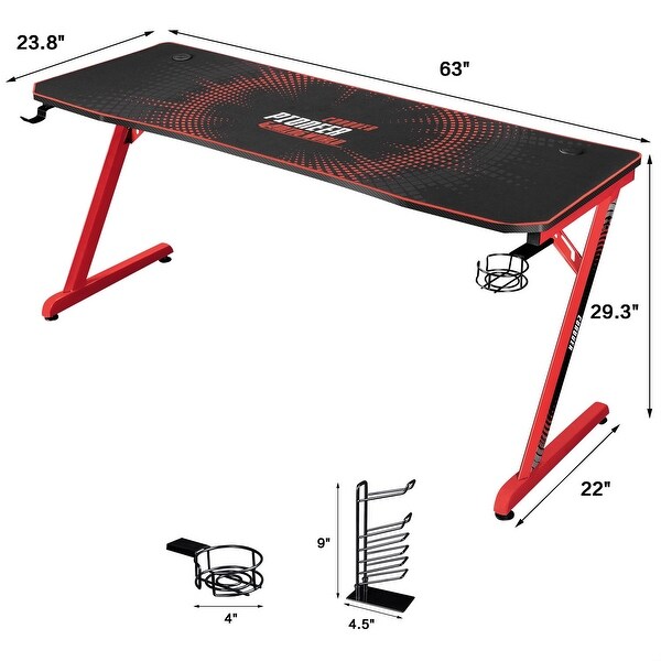 Homall Gaming Desk Z Shaped Full Piece of Mouse Pad Computer Desk
