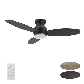 Reed 48-inch Indoor Ceiling Fan with Remote,Dimmable LED Light Kit & Reversible DC motors. - N/A