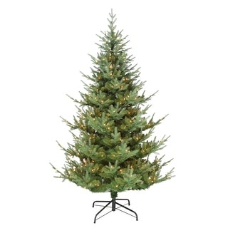 Puleo International Pre-Lit 7.5' Hillside Spruce Artificial Christmas Tree with 450 Lights, Green