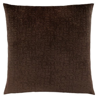 Monarch Specialties Pillow - 18"X 18" , Dark Brown Mosaic Velvet , 1Pc