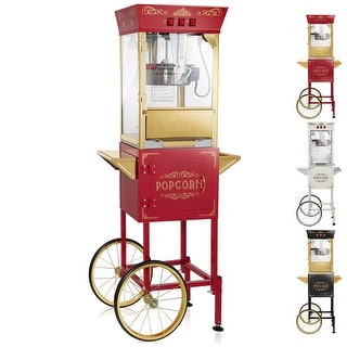 Movie Theater-Style Popcorn Machine with Cart and 10 oz Kettle