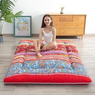 Boho Floral Pattern Japanese Floor Futon Mattress