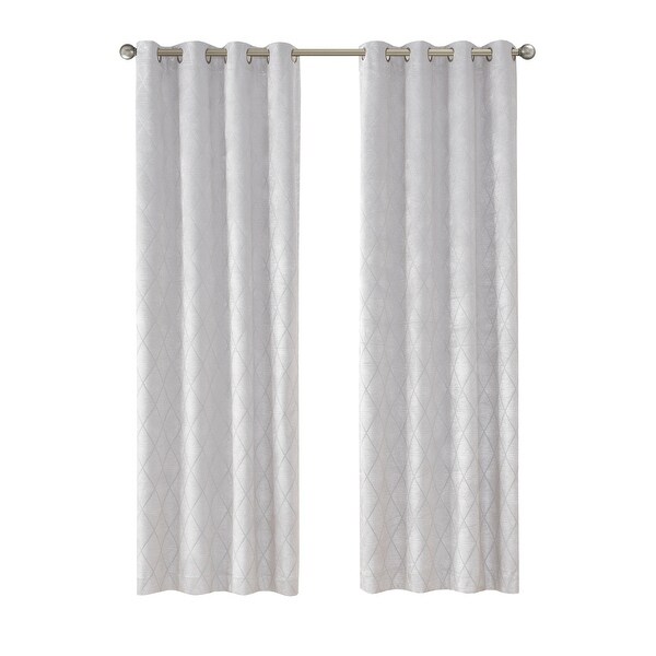 SunSmart Oxford Diamond Jacquard Total Blackout Single Curtain Panel