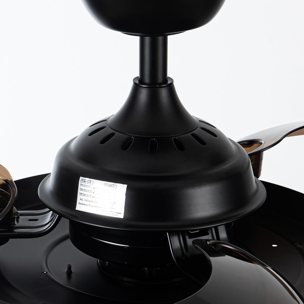 Industrial 3-Blade Matte Black Cage Ceiling Fan with Remote and Light Kit - 35.83-in W x 16.74-in H