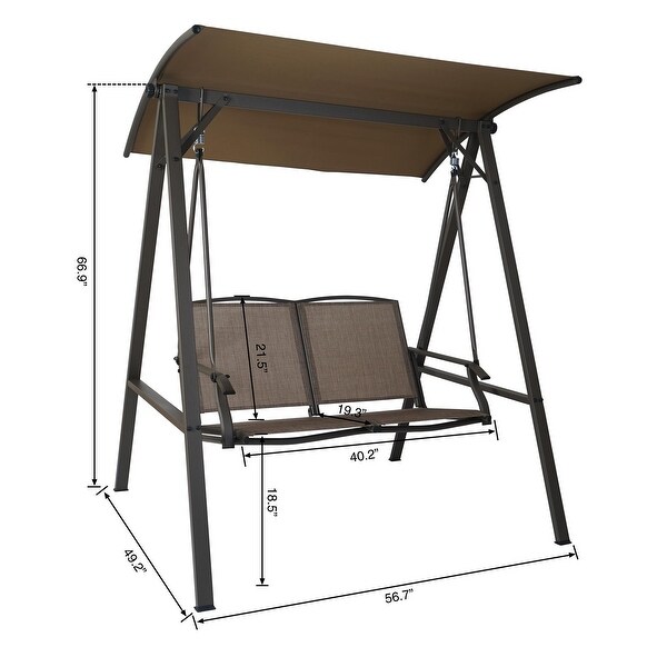 Kozyard Doris 2 Person Outdoor Patio Swing with Breathable Textilence Seat