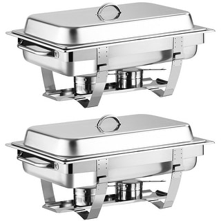 Costway 2 Packs Full Size Chafing Dish 9 Quart Stainless Steel