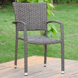 International Caravan Ibiza Aluminum Outdoor Wicker Dining Chair ( Set of 2)