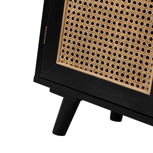 Filippo Traditional Rattan 3-Door 43" Accent Cabinet with Shelves by HULALA HOME