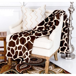 Ultra Soft Micro Plush Flannel Bed Giraffe Skin Print Blanket