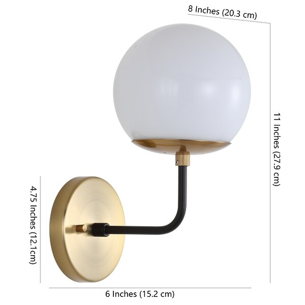 SAFAVIEH Lighting Cayden Brass LED Wall Sconce - 6"x8"x11"