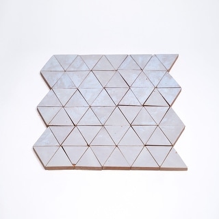 Contemporary Zellige Panels, 12" x 12" x 1/2", Triangle Off-White