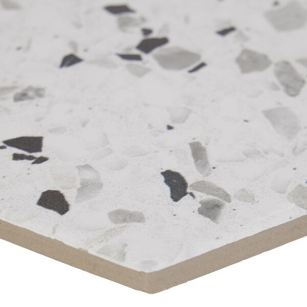 Industry Tile 8x10 Hexagon Spark Black Porcelain Tile