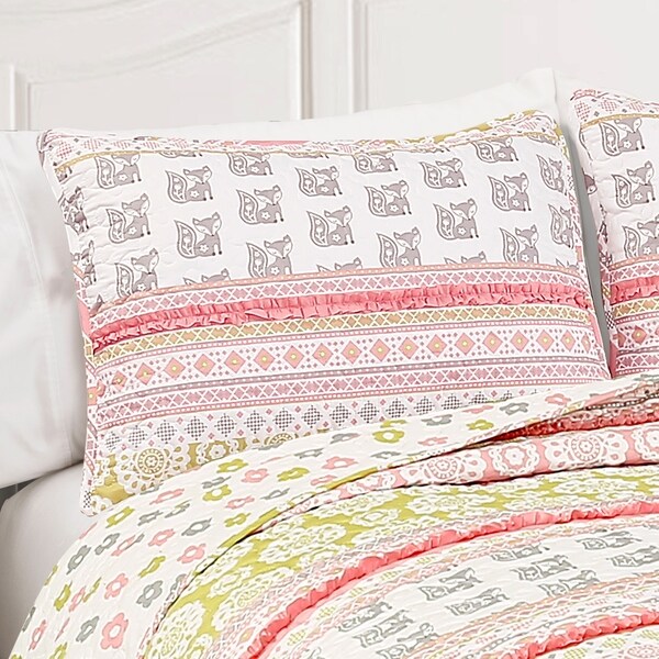 Lush Decor Fox Ruffle Stripe 5-piece Quilt Set