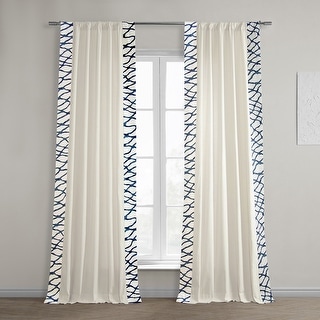 Exclusive Fabrics Ellis Solid Cotton Bordered Curtain (1 Panel)