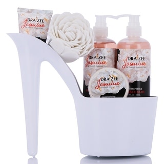 Draizee Heel Shoe Spa Gift Set � Jasmine Scented Bath Essentials Gift Basket With Shower Gel, Bubble Bath, Body Butter, etc