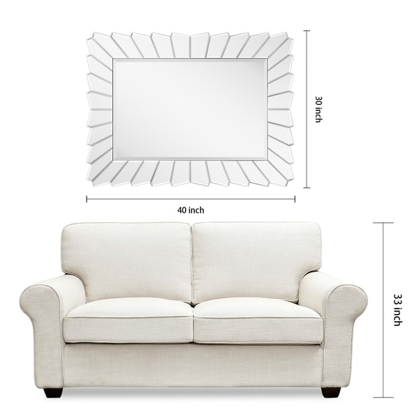 Porch & Den St. Barbara Beveled Rectangular Wall Mirror with Geometric Edges