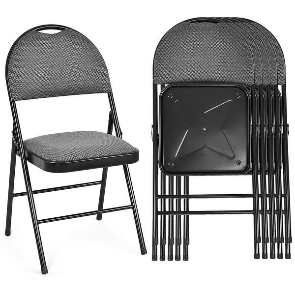 Metal Fabric Padded Folding Chair (Set of 6)