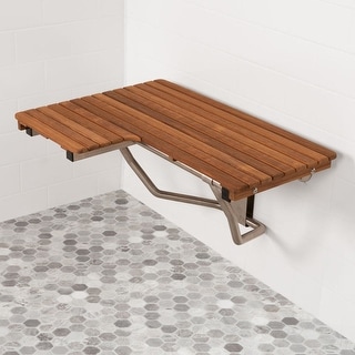 ADA Compliant Right Hand Wall Mount Teak Bench