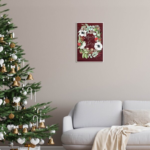 Stupell Merry & Jolly Seasonal Mushroom Wreath Wall Plaque Art by Caverly Smith