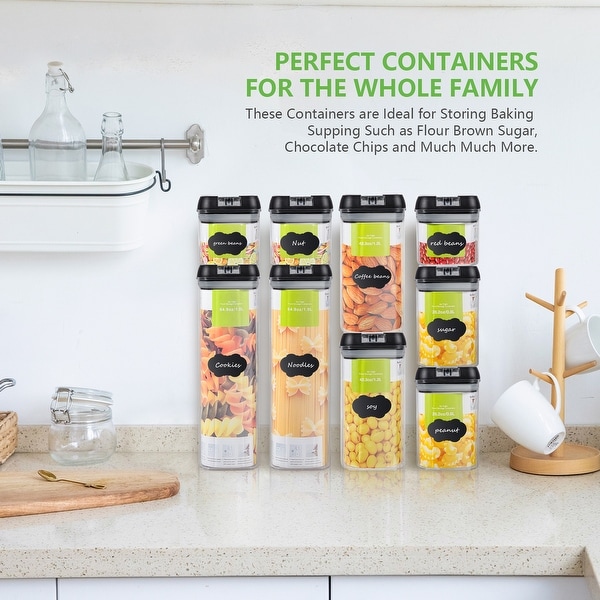 9 pcs Kitchen Sugar Keeper Airtight Food Storage Container with Lid