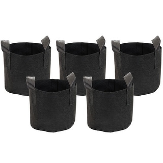 Sunnydaze 5-Pack Garden Grow Bags with Handles - Non-Woven Fabric