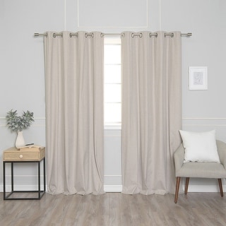 Aurora Home Linen Textured Grommet Thermal Total Blackout Curtain Pair
