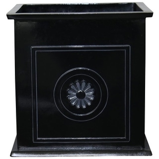 Southern Patio CMX-042426 Colony 16 Inch Square Resin Outdoor Planter Urn, Black - 15.43